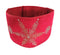 Handmade Adjustable Christmas Tree Collar - Silver Snowflakes Red Velvet Arcadia Home